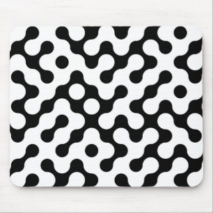 Süßes schwarz-weißes Labyrinthmuster Mousepad