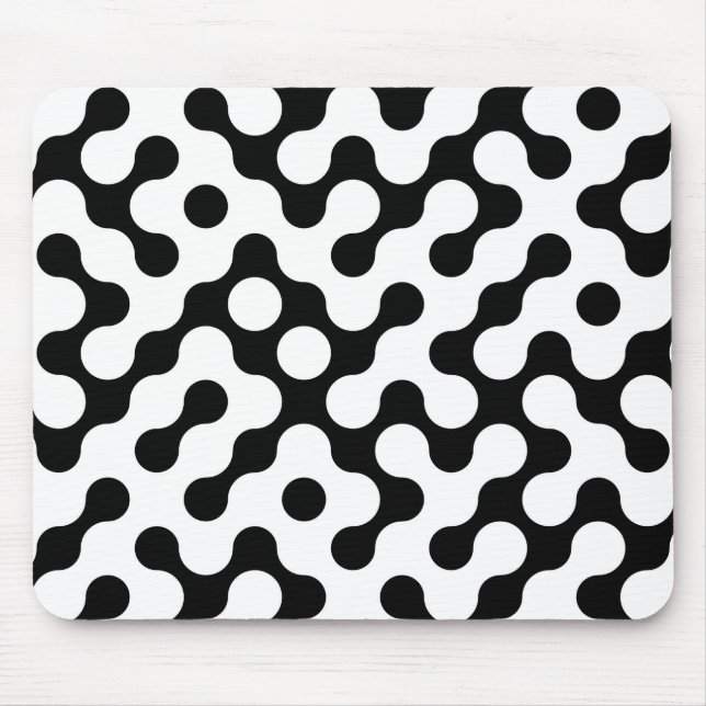 Süßes schwarz-weißes Labyrinthmuster Mousepad (Vorne)