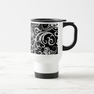 Süßes schwarzes Dalmatiner-Blumendesign Reisebecher