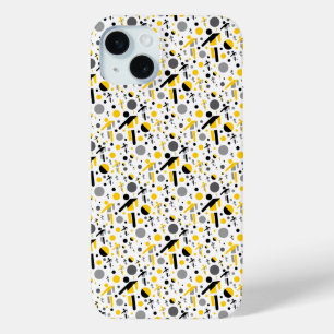 Süßes schwarzes gelbes Fußball-Silhouettenmuster Case-Mate iPhone Hülle