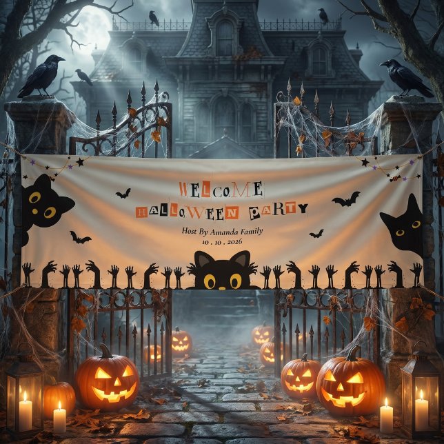 Süßes schwarzes Halloween-Katze Banner (Von Creator hochgeladen)