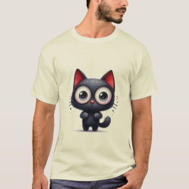Süßes schwarzes Kätzchen mit großen Augen - eine Ü T-Shirt