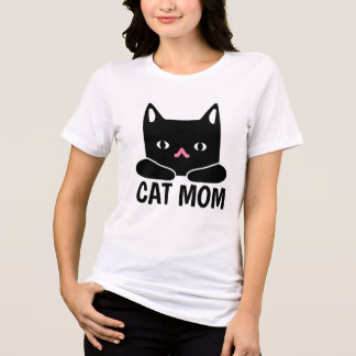 SÜßES SCHWARZES KATZE T-Shirt für Katzenmütter Tri-Blend Shirt