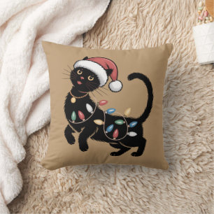 Süßes schwarzes Katzenliebhaber-Weihnachts-Mutter- Kissen