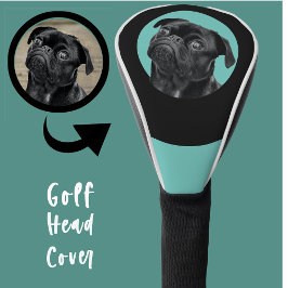 Süßes schwarzes Pug-Gesicht Charm | Einzigartiges  Golf Headcover