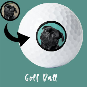 Süßes schwarzes Pug-Gesicht Charm Einzigartiges Golfball