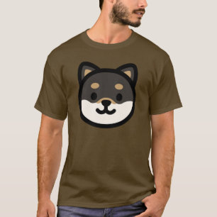 Süßes schwarzes Shiba-Inu-Hundegesicht T-Shirt