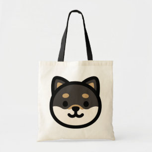 Süßes schwarzes Shiba-Inu-Hundegesicht Tragetasche