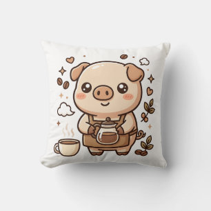 Süßes Schwein-Barista-Wurfkissen Kissen