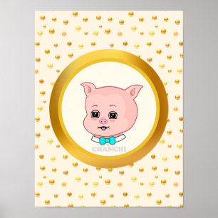 Süßes Schwein Cartoon Poster