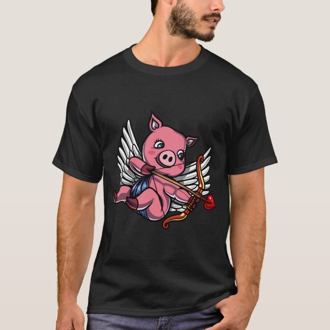Süßes Schwein Cupid T-Shirt (Vorderseite)
