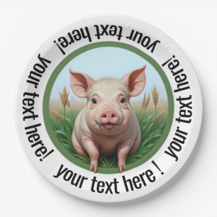 süßes Schwein mit Ihrem Text! Sie können die Größe Pappteller