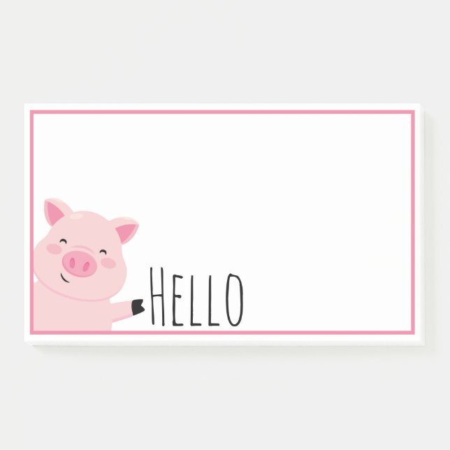 Süßes Schwein Post-it Klebezettel (Vorderseite)