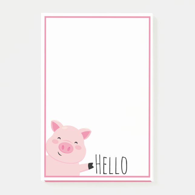 Süßes Schwein Post-it Klebezettel (Vorderseite)