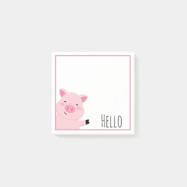 Süßes Schwein Post-it Klebezettel (Vorderseite)