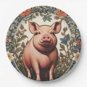 Süßes Schwein William Morris Inspiriert Pappteller