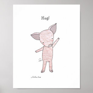 Süßes Schweinchen Umarmen Poster Ferkel landwirtsc