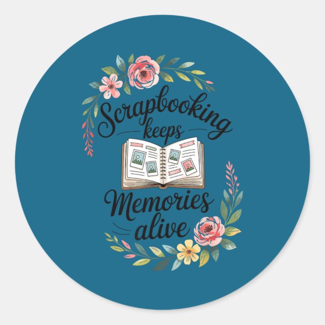 Süßes Scrapbooking  Runder Aufkleber (Vorderseite)