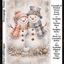 Süßes shabby-chic-Schneemann-Paar FG2L-Decoupage