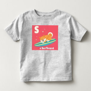Süßes Shiba Inu Hund S Surfboard Kinder T-Shirt
