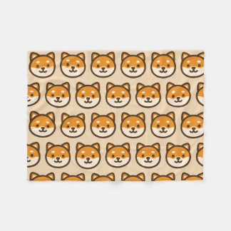 Süßes Shiba-Inu-Hundegesicht Fleecedecke