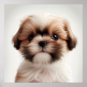Süßes Shih Tzu Welpen-Hund-Porträtposter (2) Poster
