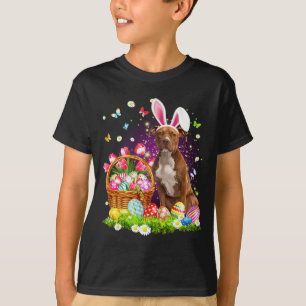 Süßes Shirt Hase Pitbull Hund Ostereier