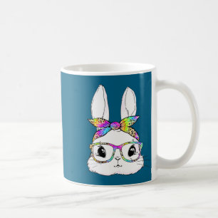 Süßes-Shirt-Hasen-Gesicht-Tie-Dye-Brille Kaffeetasse