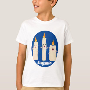 Süßes singendes Kerzen-Trio-Cartoon T-Shirt