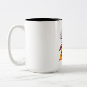 Süßes Skelett-Astronaut-Raketen-Weltraum-Halloween Zweifarbige Tasse