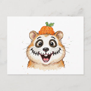 Süßes Skelett-Gesichtsbemalung Hamster Halloween F Einladungspostkarte