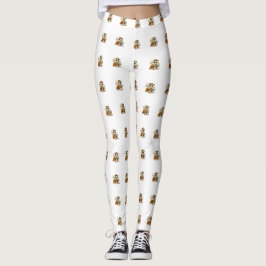 Süßes Skelett Katzen mit Kürbis  Leggings