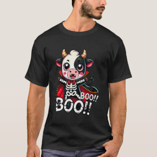 Süßes Skelett-Kuh in Kostüm und Buh für Hallo T-Shirt