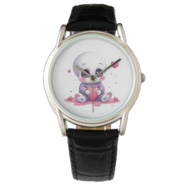 Süßes Skelett mit Herz Armbanduhr