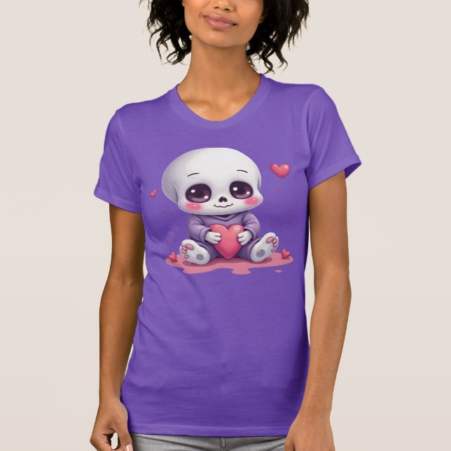 Süßes Skelett mit Herz T-Shirt (Vorderseite)