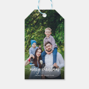 Süßes Skript Frohe Weihnachten Personalisiertes Fo Geschenkanhänger