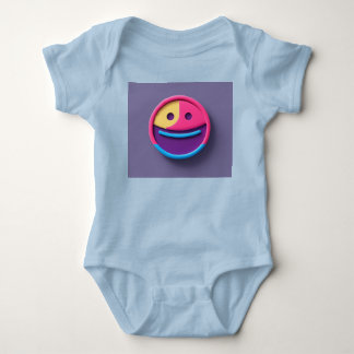 Süßes Smiley-Emoji-Baby-T-Shirt Baby Strampler
