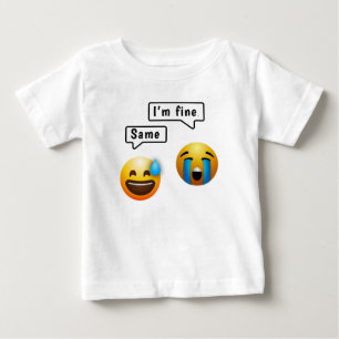 Süßes Smiley-Gesicht Emoji Babykleidung Baby T-shirt