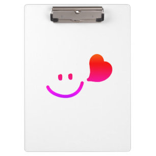 Süßes Smiley-Gesicht mit Herz – Minimalistische Fr Klemmbrett