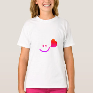 Süßes Smiley-Gesicht mit Herz – Minimalistische Fr T-Shirt