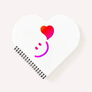 Süßes Smiley-Gesicht mit Herz – Minimalistische Gl Notizbuch