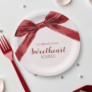 Süßes Soiree Elegantes Band Valentinstag Party Pappteller