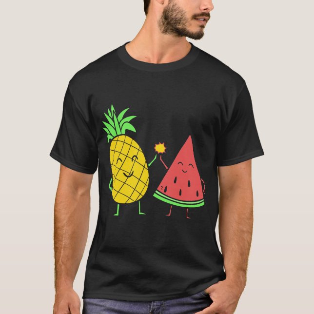 Süßes Sommer-Ananas-Wassermelone-Geschenk T-Shirt (Vorderseite)