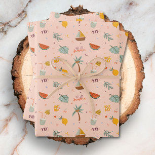 Süßes Sommer-Ästhetik-Muster Geschenkpapier Set