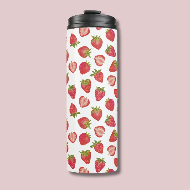 Süßes Sommer-Erdbeermuster Thermosbecher (Strawberry Pattern thermal tumbler)