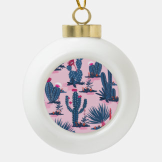 Süßes Sommer-Kaktus-Blütenmuster Keramik Kugel-Ornament