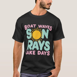 Süßes Sommer-Leben am See Strandboot Wellen Sonnen T-Shirt