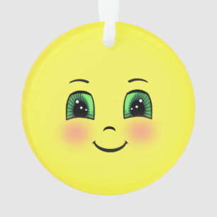 Süßes Sonne Glücklich Gesicht Emoji Ornament