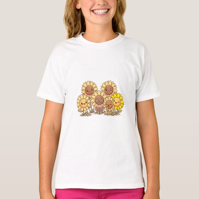 Süßes Sonnenblumen-Freunde T-Shirt (Vorderseite)