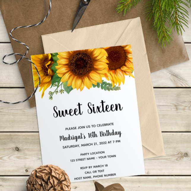 Süßes Sonnenblumen zum Geburtstag Einladung (Von Creator hochgeladen)
